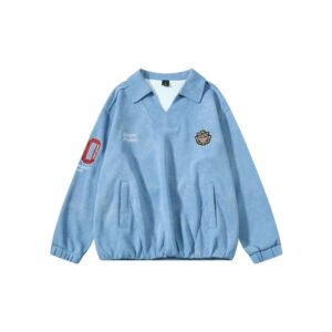 Vintage washed vintage V-neck pullover hoodie