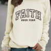 Round neck FAITH printed pullover sweatshirt