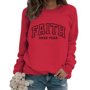 Round neck FAITH printed pullover sweatshirt