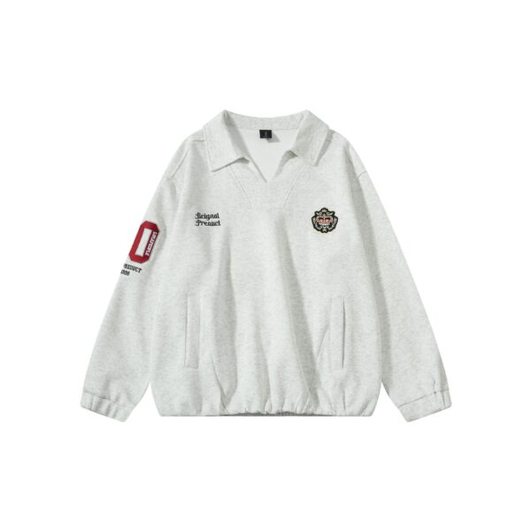 Vintage washed vintage V-neck pullover hoodie