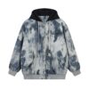 Retro tie dye cotton padded thick hooded cotton jacket