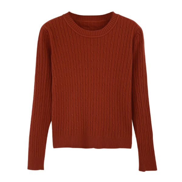 Red Sweater for Women, Slim Fit Long Sleeve Knit Top, Casual and Versatile Pullover