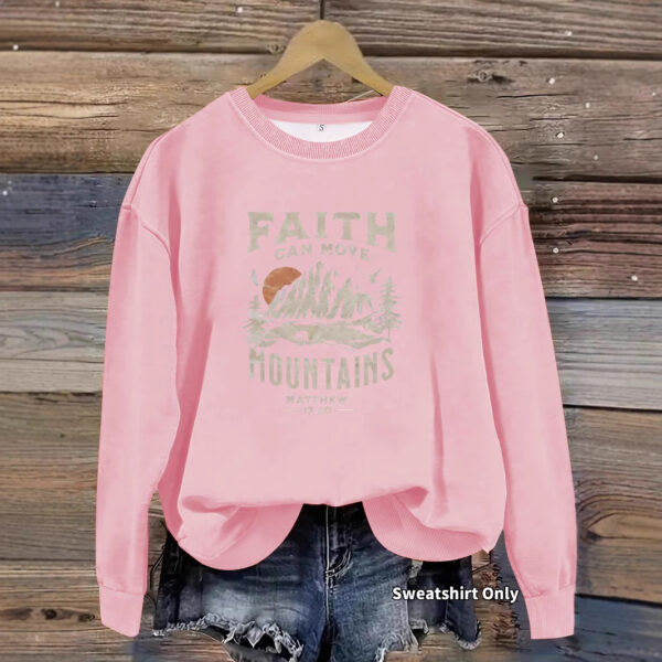Round neck FAITH printed pullover sweatshirt