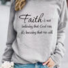 Round neck faith is printed pullover sweatshirt