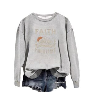 Round neck FAITH printed pullover sweatshirt