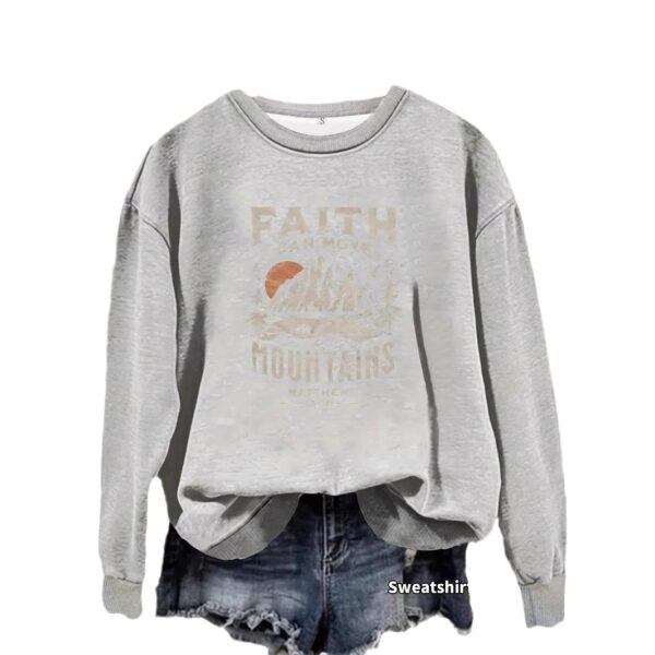 Round neck FAITH printed pullover sweatshirt