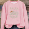 Round neck FAITH printed pullover sweatshirt