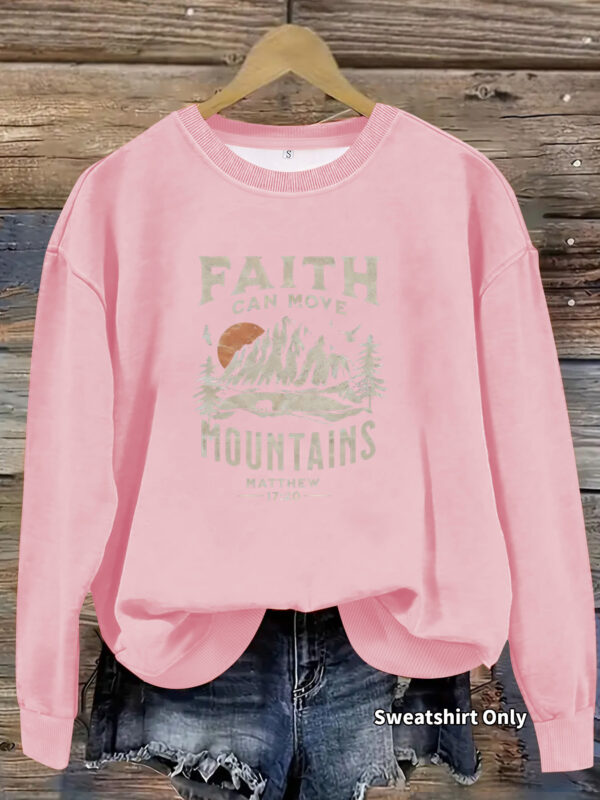 Round neck FAITH printed pullover sweatshirt