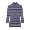 Color blocked minimalist T-shirt striped knit sweater