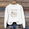 Round neck FAITH printed pullover sweatshirt