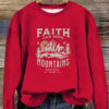 Round neck FAITH printed pullover sweatshirt