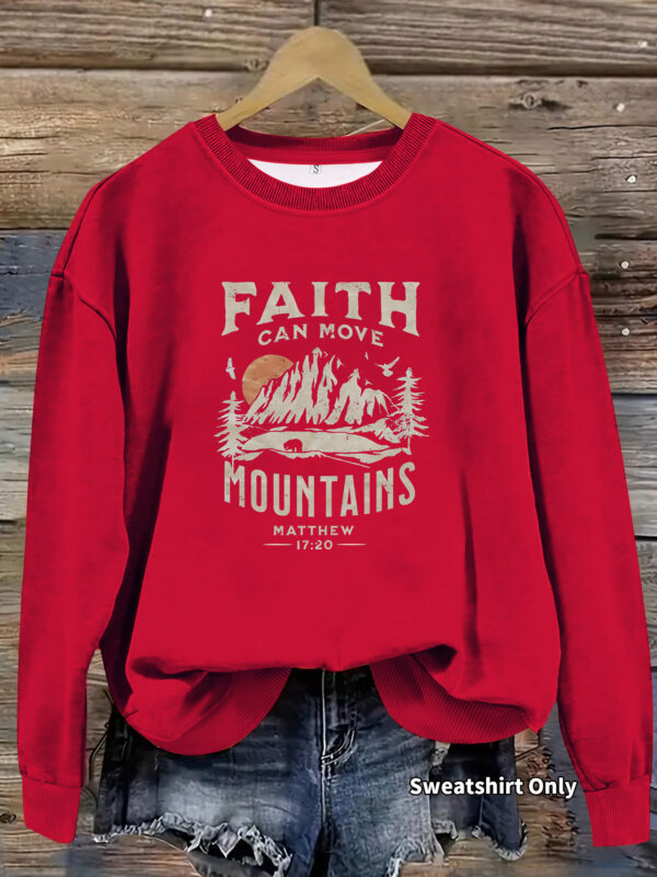 Round neck FAITH printed pullover sweatshirt