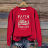Round neck FAITH printed pullover sweatshirt