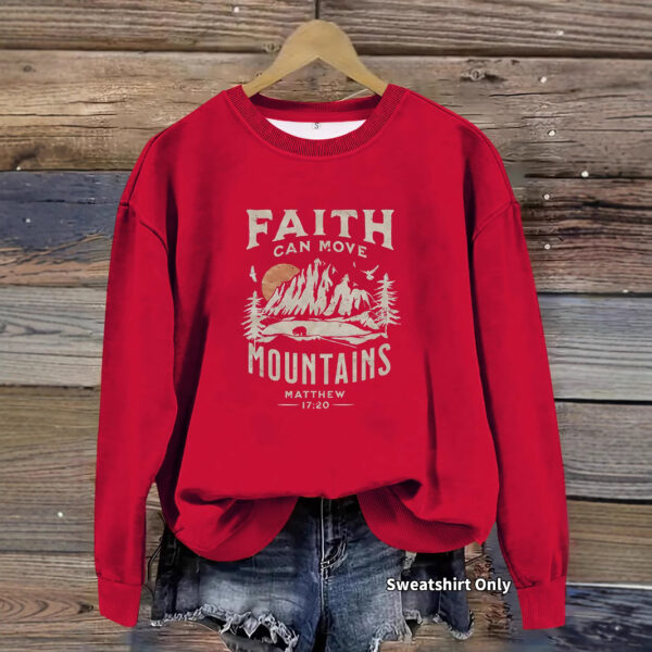 Round neck FAITH printed pullover sweatshirt