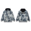 Retro tie dye cotton padded thick hooded cotton jacket