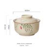 Ceramic instant noodle bowl, Chinese household tableware with lid