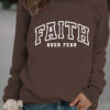Round neck FAITH printed pullover sweatshirt