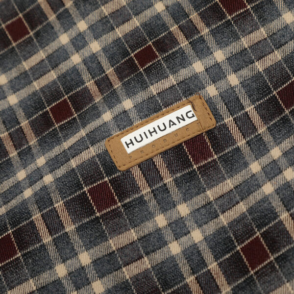 Plaid large pocket color blocked lapel jacket