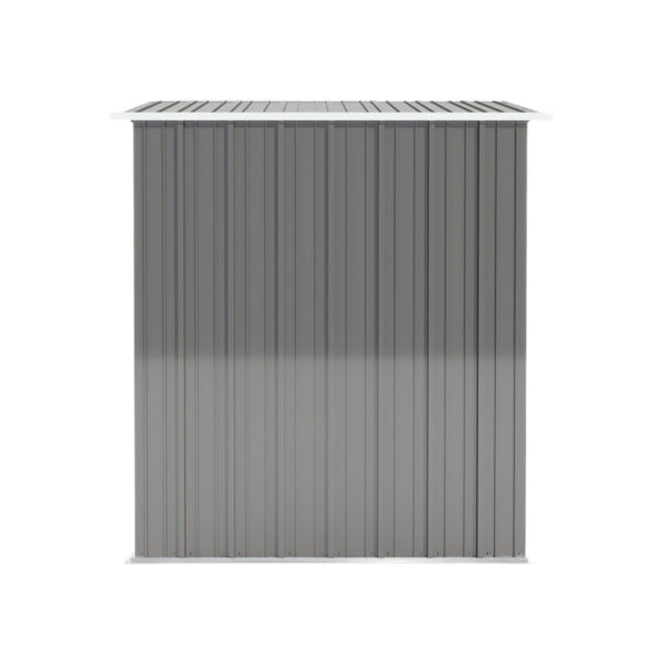 5 * 3FT outdoor storage shed, tool shed with sloping roof and lockable door, backyard garden metal shed, courtyard lawn, gray