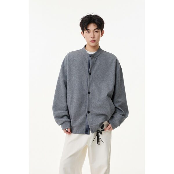 Casual Loose Round Neck Cardigan Sweatshirt